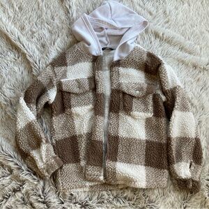 XS Plaid Sherpa Shacket